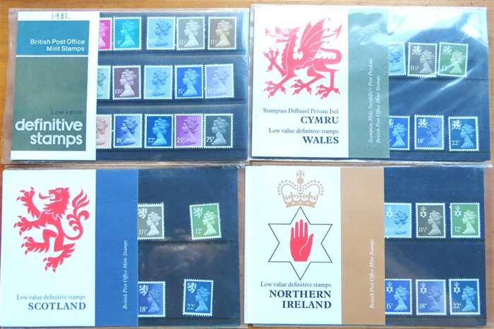 4 x GB Mint Stamp Set Packs - 1 Bid for All