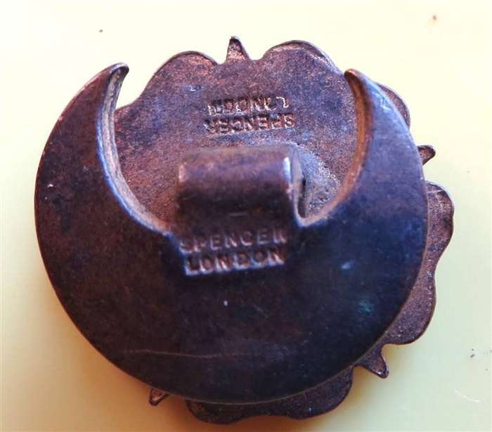 Old vintage Spencer London lapel button hole poppy badge