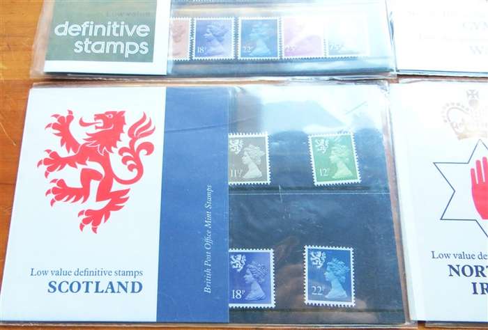 4 x GB Mint Stamp Set Packs - 1 Bid for All