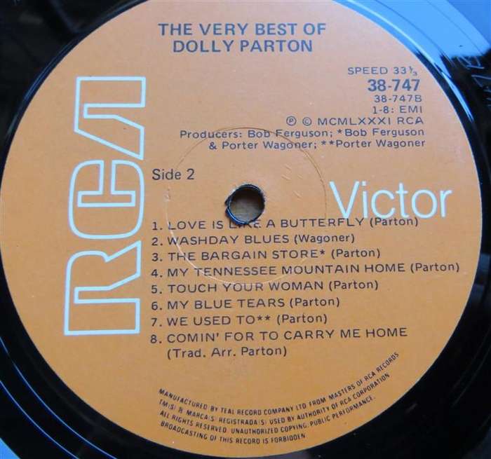 Dolly Parton - The Very Best of - Vintage Vinyl LP VG