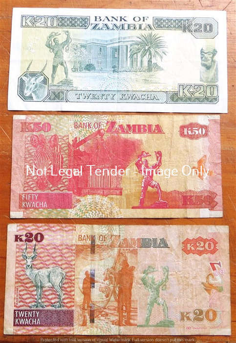 3 x Zambia - Bank Notes - Bid per Note