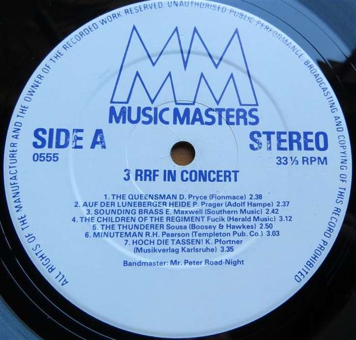 Third Royal Fusiliers in Concert - Vintage Vinyl LP VG