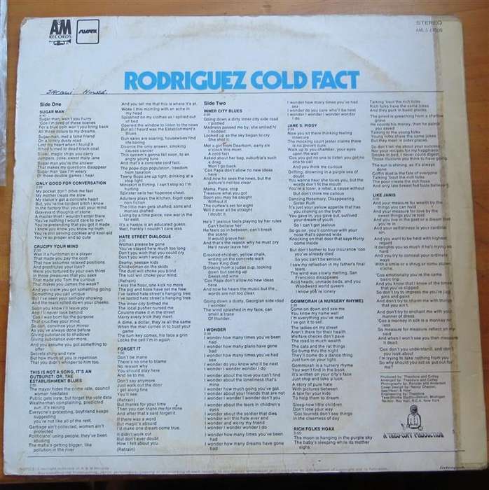 Rodriguez - Cold Fact - Vintage Vinyl LP VG - AMLS67000