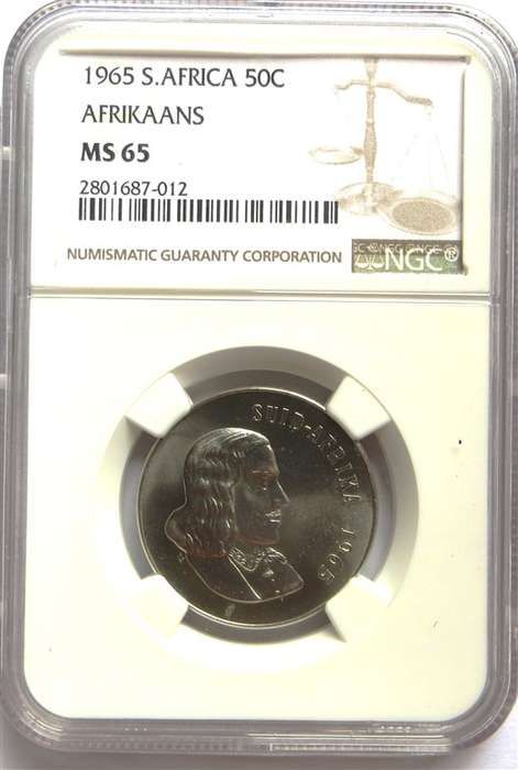 1965 SA 50c MS65 Afrikaans - NGC Graded