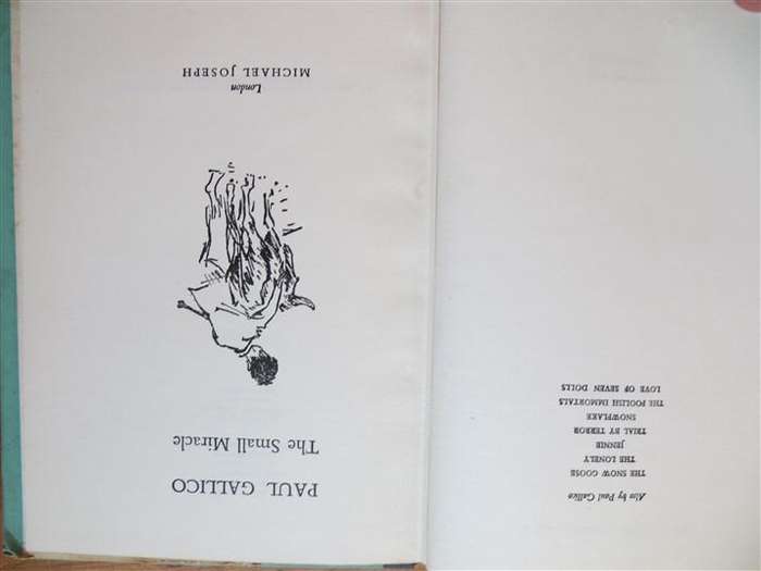 Paul Gallico - A Small Miracle - 1955 Hardcover