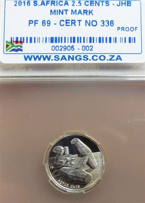 2016 Dolos Tiekie 2 1/2c JHB  Mint Mark PF69 SANGS