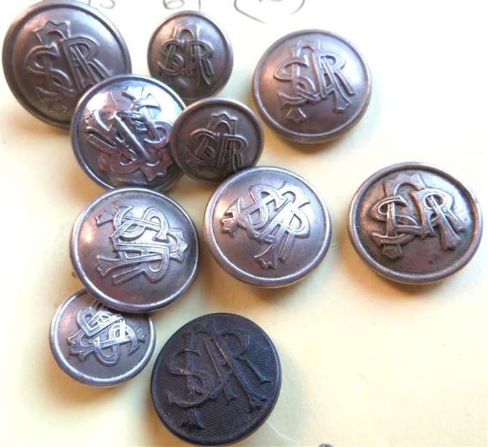 9 x SAR - South African Railways Buttons