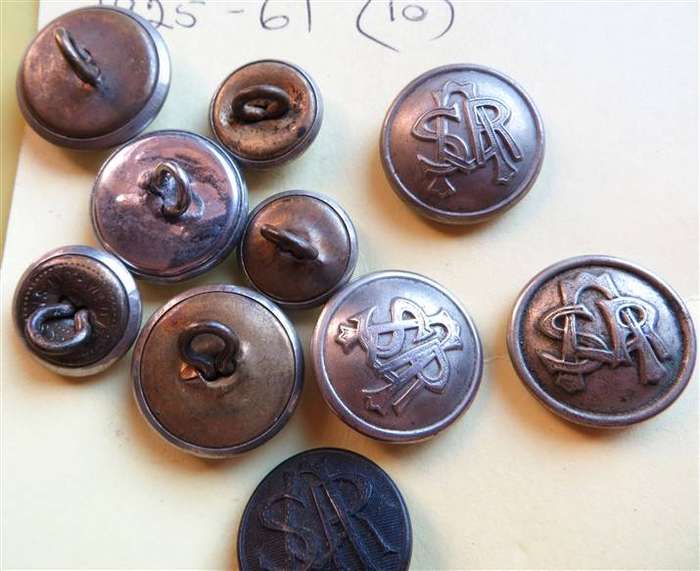 9 x SAR - South African Railways Buttons