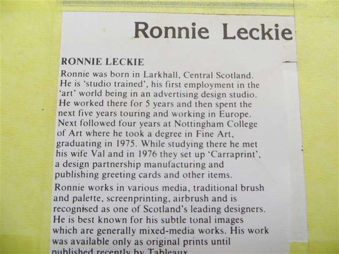 Ronnie Leckie Print in Brass Frame with Glass