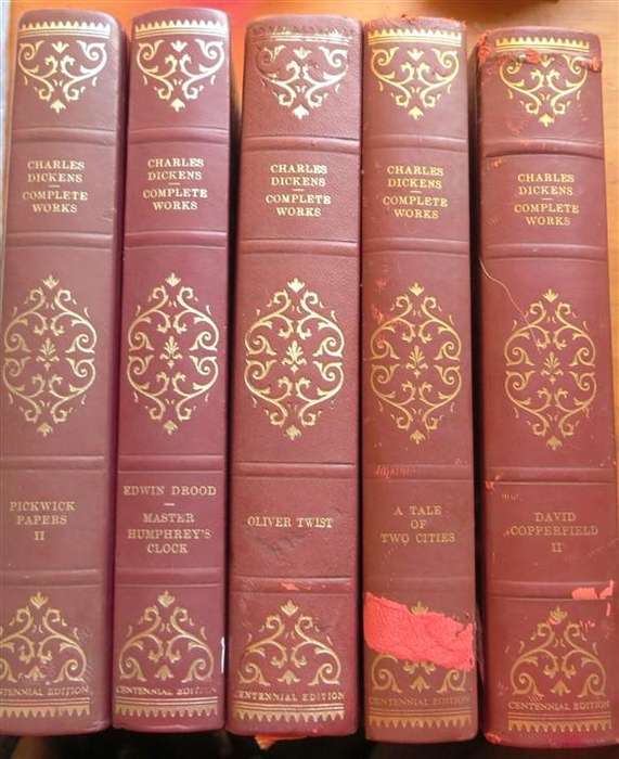 5 x Charles Dickens books from Complete Works Set - Bid per Book