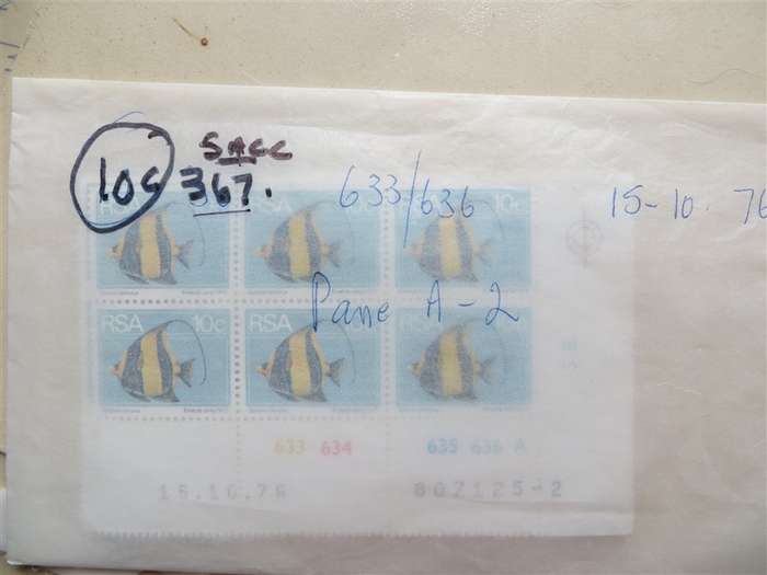 1976 Fish SACC 10C Control Blocks 633-636 - Bid per Block 0f 6