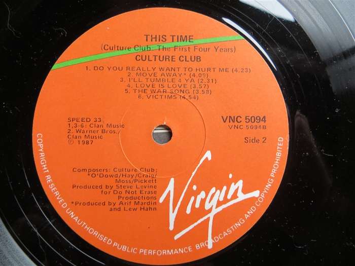 Culture Club - This Time - Vintage LP - VG