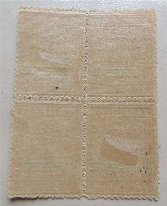Transvaal 6d Revenue Postzegel Overprint for Postal - Block 4