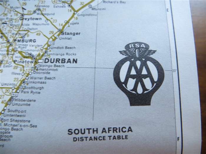 1971 - The Castle Union Line - Vintage Guide to South Africa + AA Route Map