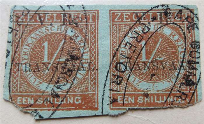 British Occupation Transvaal Overprint V.R Transvaal 1/ Pair