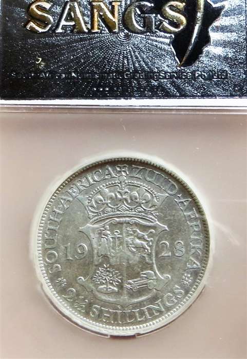 1928 SA VF20 Silver 2/6 Halfcrown Graded