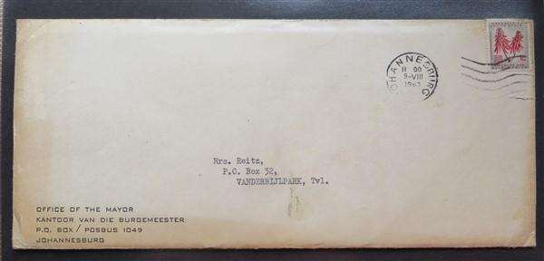 1963 Invitation from the Mayor of JHB in original Envelope