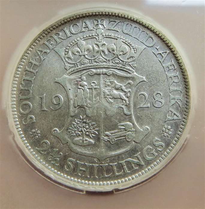 1928 SA VF20 Silver 2/6 Halfcrown Graded