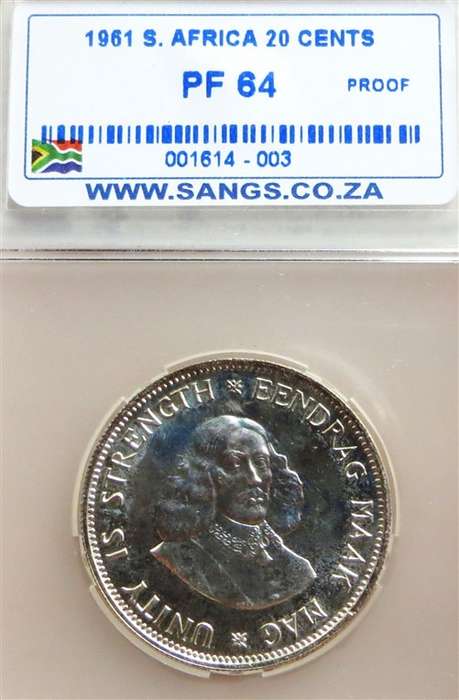1961 SA PF64 Silver 2OC Graded