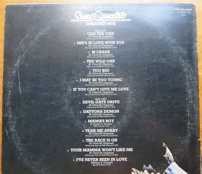 Suzi Quatro - Greatest Hits Vintage Vinyl LP - VG