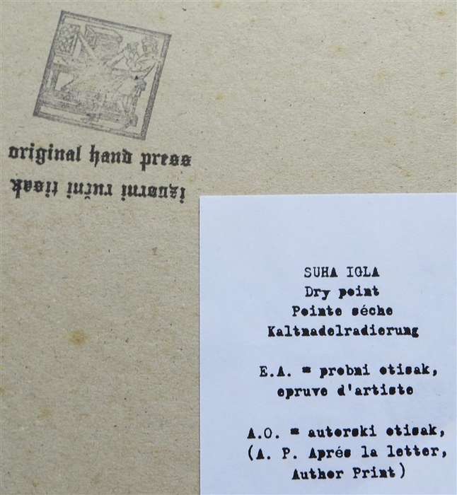 Original signed Hand Press Print