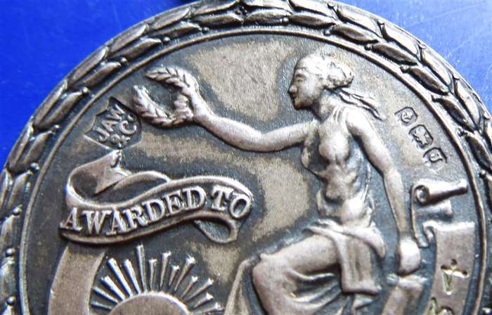 1934 Hallmarked Silver Award of Merit Lifesaving Medal 12.3gr - P.J Muller