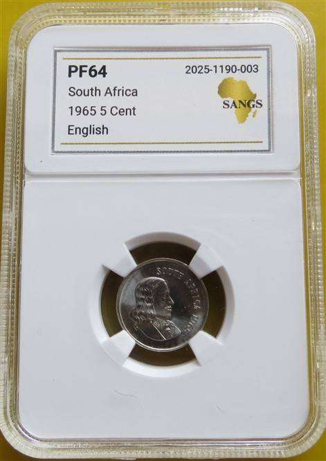 1965 RSA Proof 5c Coin SANGS PF64
