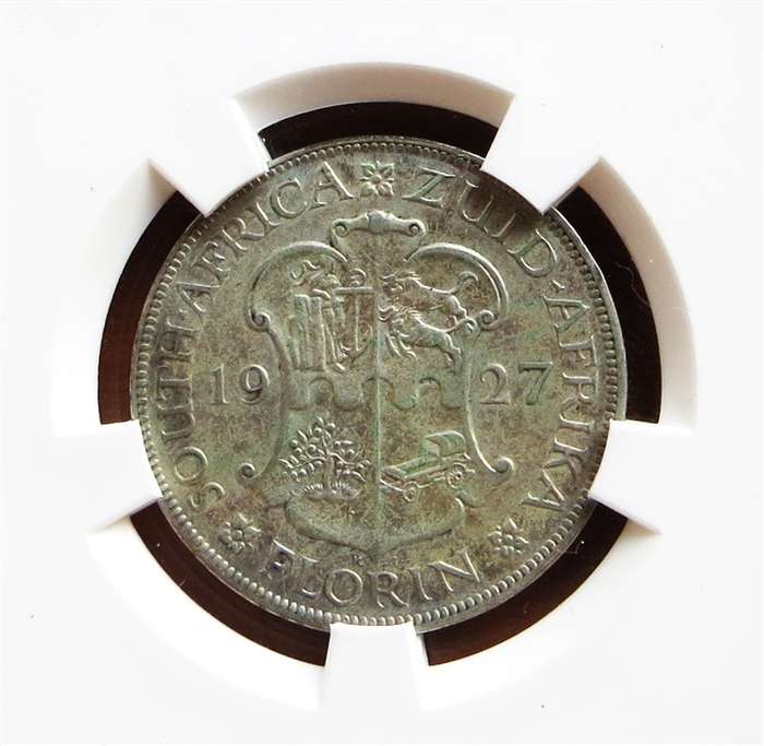 1927 SA VF30 SANGS Silver 2 Shilling Graded