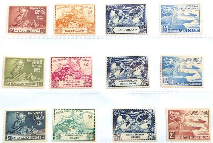 3 x Africa UPU Mint Stamps Set - Bechuanaland / Basutoland / Solomon Islands