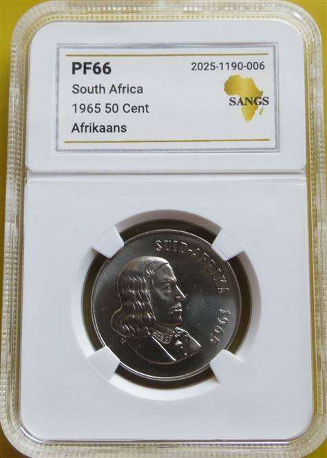1965 RSA Proof 50c Coin SANGS PF66 High Grade