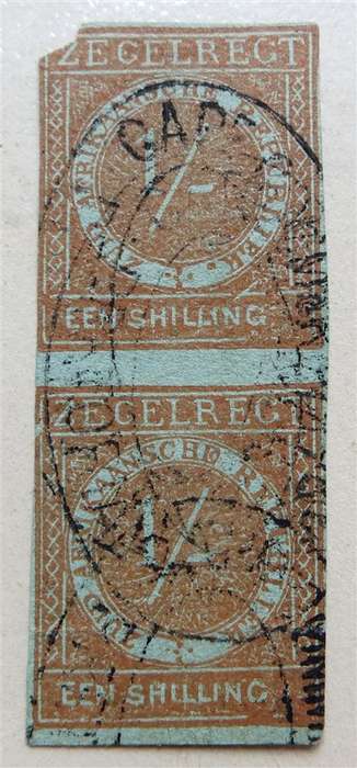 Zegelregt ZAR 1 Shilling Pair  Revenue stamp