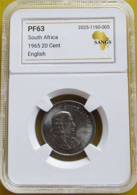 1965 RSA Proof 20c Coin SANGS PF63