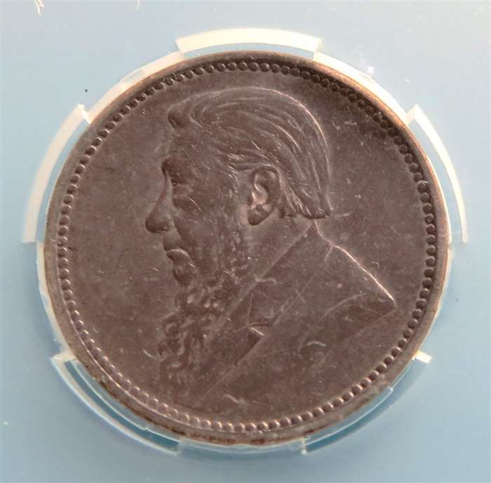 1896 ZAR 3d Tiekie Silver SANGS XF45 Graded