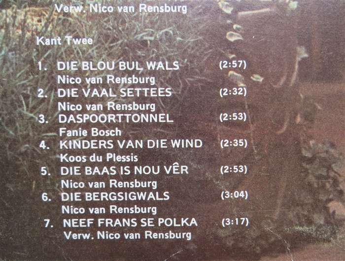 Nico Van Rensburg se Boerejol - Vintage Vinyl LP - VG