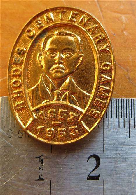 1953 Rhodes Centenary Games Lapel Badge
