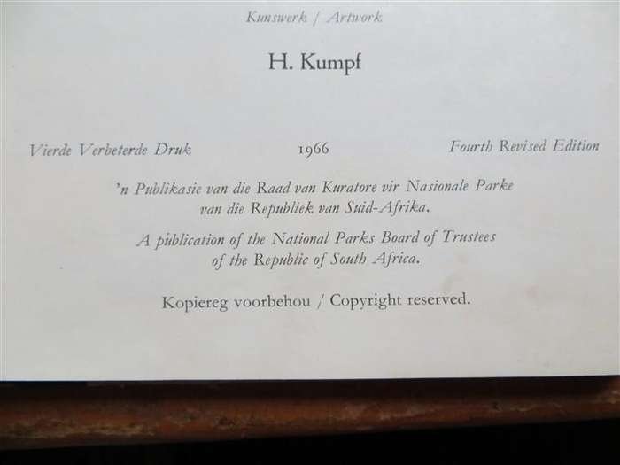 Mammals/Soogdiere of/van Kruger & other National Parks - Illustrations H.Kumpf - Well Used Copy