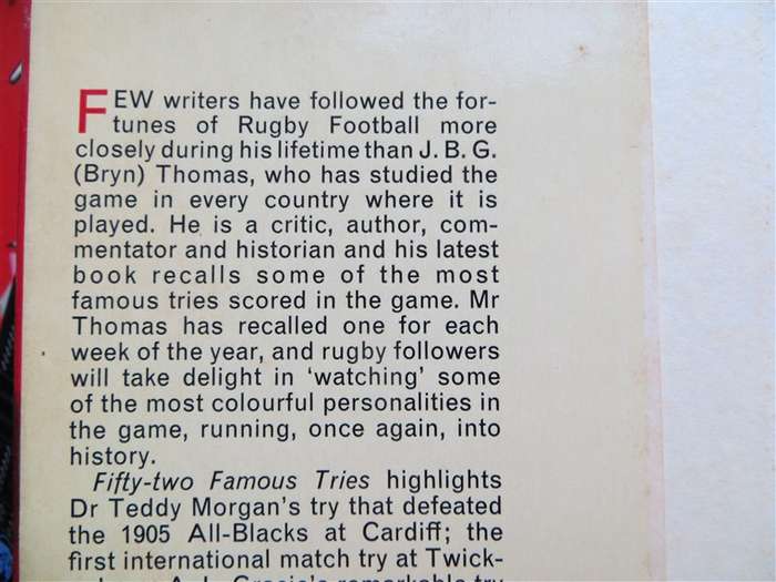 Fifty Two Famous Tries - J.B.G Thomas (1968)