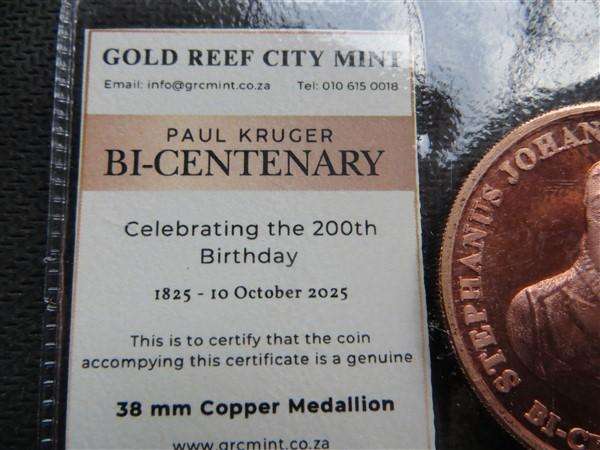 Paul Kruger Bicentenary - Gold Reef City Mint
