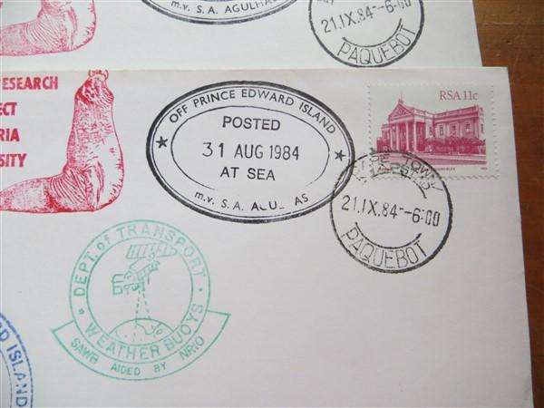 3 x 1984 Ship R.S Agulhas Prince Edward Island Mammal Research Cover