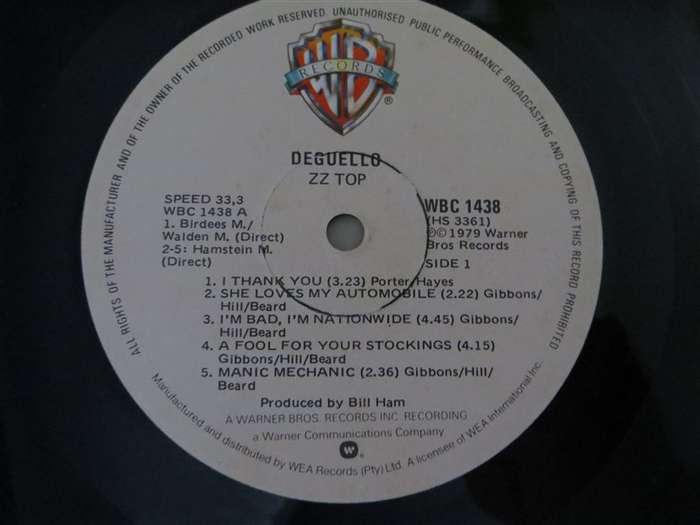 ZZ TOP - Deguello - Vintage Vinyl LP VG/Cover poor
