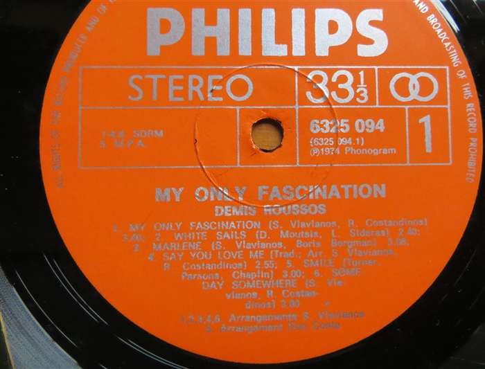 Demis Roussos - My only Fascination - Vintage Vinyl LP - VG