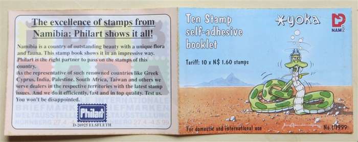 Namibia Yoka 10 Stamp Self adhesive Booklet