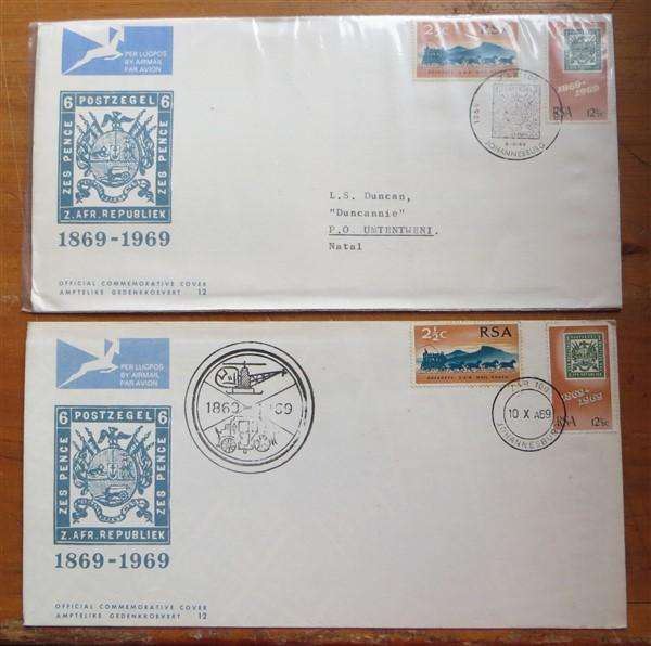 2 x Early RSA No.12 ZAR Commemorative Covers