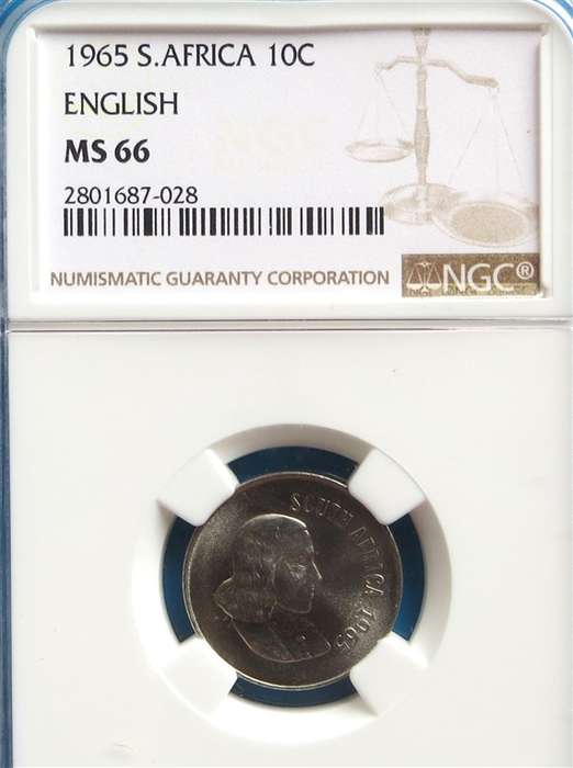 1965 Proof 10c English NGC MS66 Graded