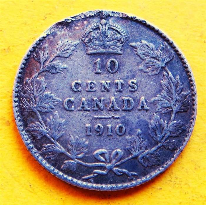 1910 Canada Silver 10 Cents Dime