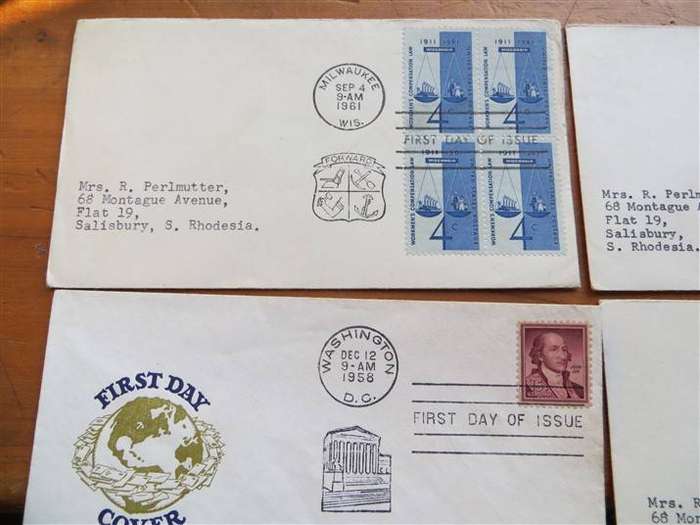 4 x USA Covers - addressed to Southern Rhodesia