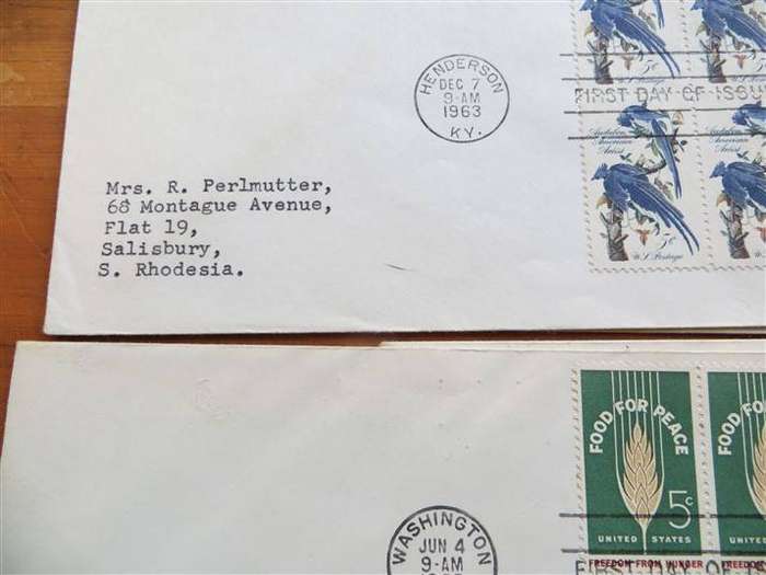 5 x USA Covers - addressed to Southern Rhodesia