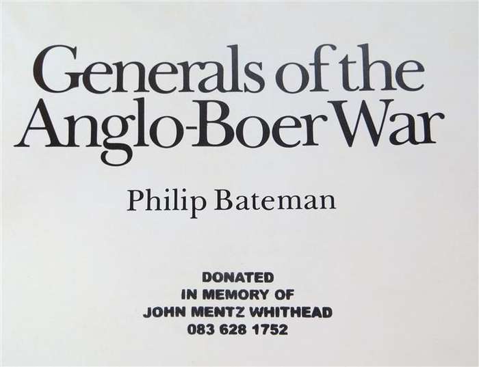 Generals of the Anglo Boer War - Philip Bateman