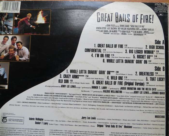 Great Balls of Fire - Jerry Lee Lewis - Vintage Vinyl LP - VG