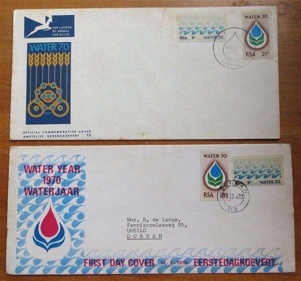 2 x 1970 RSA Covers Water FDC  - 1 Bid for both